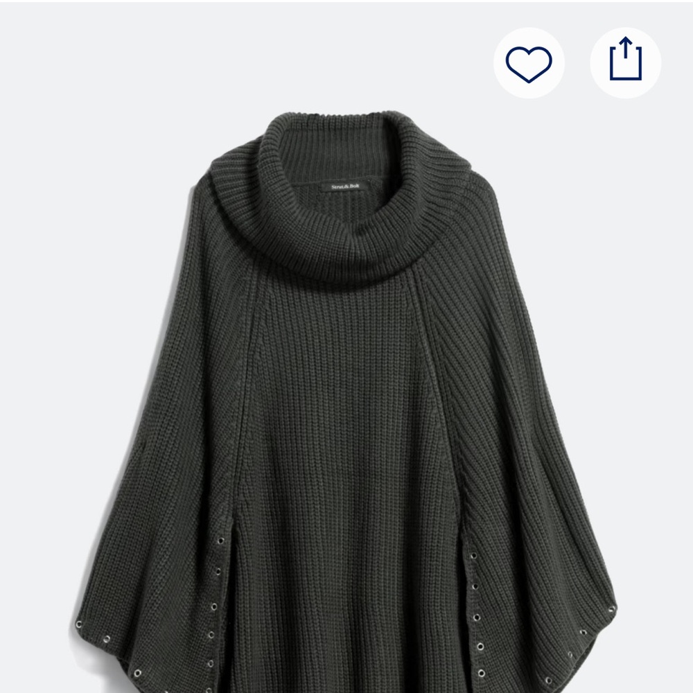 Strut & Bolt shall sweater Med Gray Isobella Grommet Trim Cape Never worn